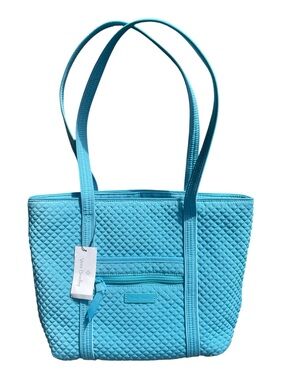 Vera Bradley Small Vera Tote Bag Retired Seashore Blue Microfiber New With Tags